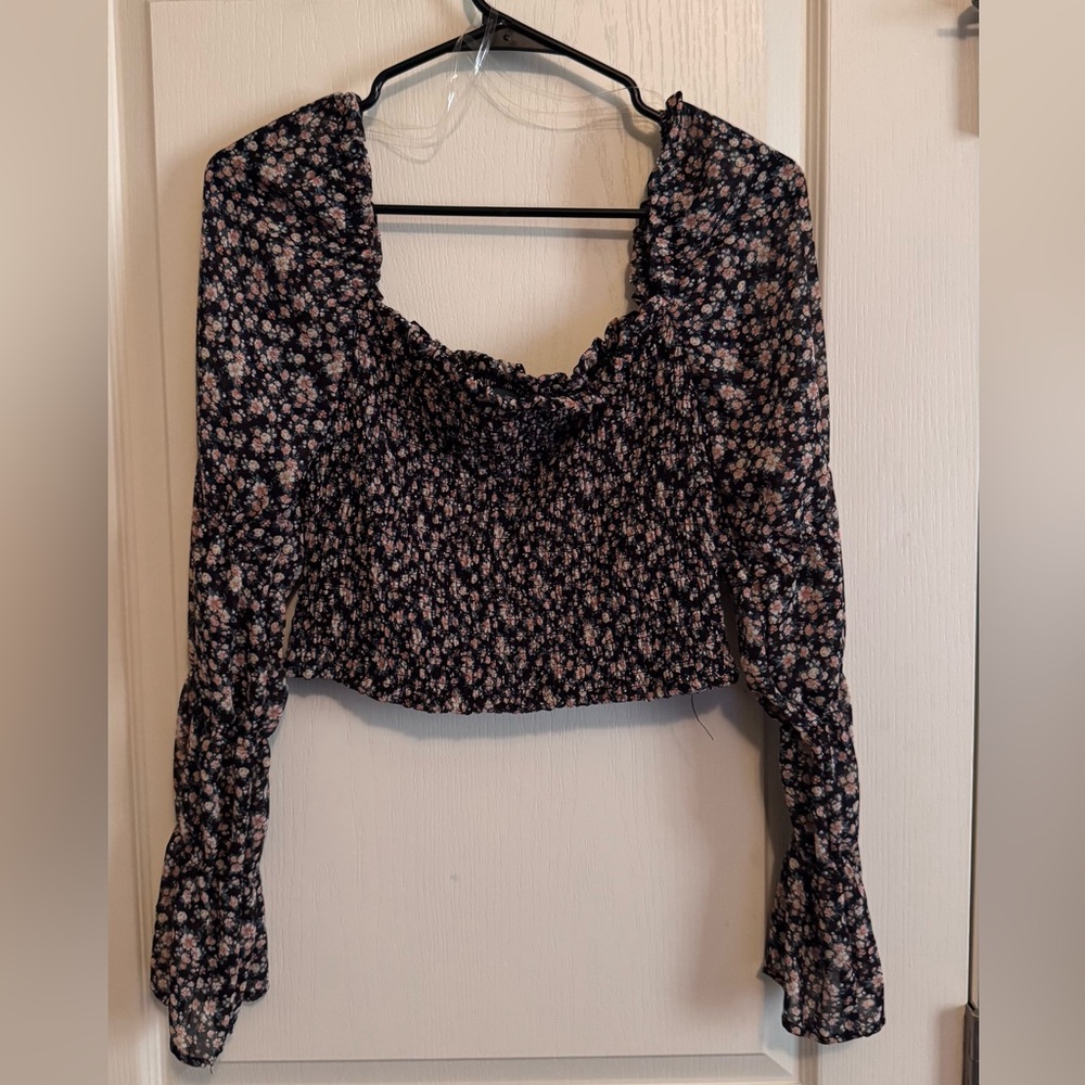 Wild Fable Black Floral Blouse